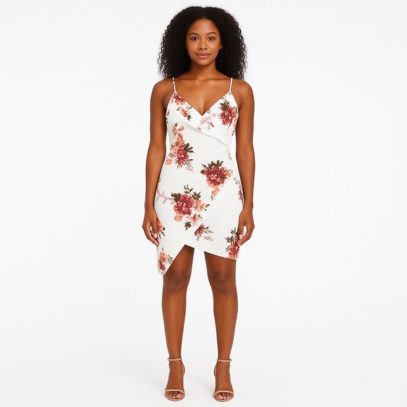 Crave Fame Juniors Printed Asymmetrical Cream - Picture 1 of 2